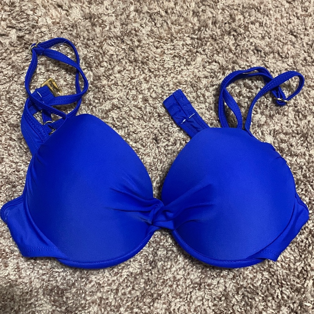 Royal blue push up bikini top